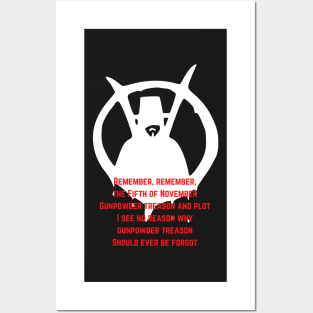 Vendetta Remember Remember 5th November logo Posters and Art